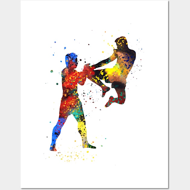 Man muay thai boxing, Wall Art by RosaliArt